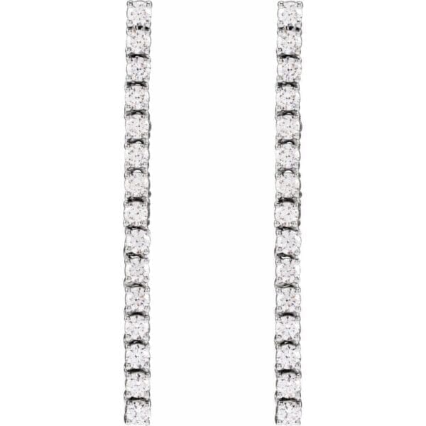 14K White 3 1/4 Lab-Grown Diamond Earrings - Image 2