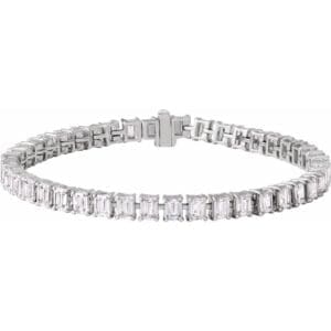 14K White 10 1/2 CTW Lab-Grown Diamond Line 7" Bracelet