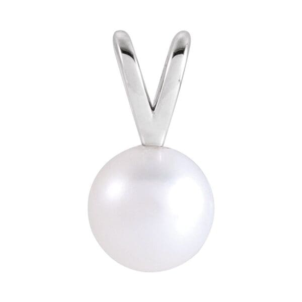 Sterling Silver Cultured White Akoya Pearl Pendant