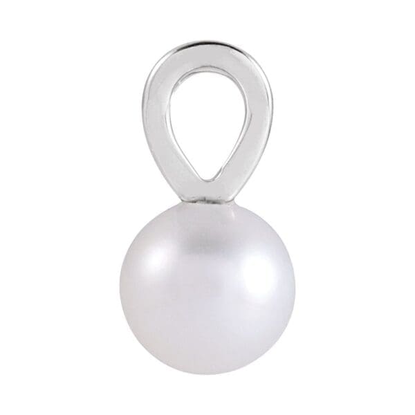 Sterling Silver Cultured White Akoya Pearl Pendant - Image 2