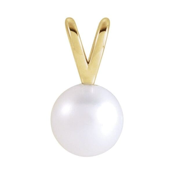 Sterling Silver Cultured White Akoya Pearl Pendant - Image 3