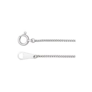 Platinum 1 mm Curb 16" Chain