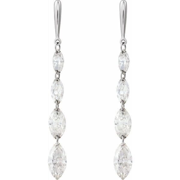 14K White 1 1/2 CTW Lab-Grown Diamond Drilled Diamond Earrings - Image 2