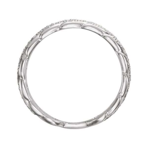 14K White 1/4 CTW Natural Diamond Stackable Link Ring - Image 2