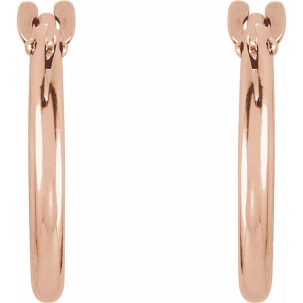 14K Rose Tube 30 mm Hoop Earrings - Image 2
