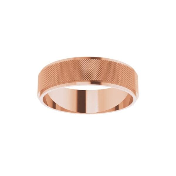 10K Rose 6 mm Knurled Pattern Band Size 9 - Image 3