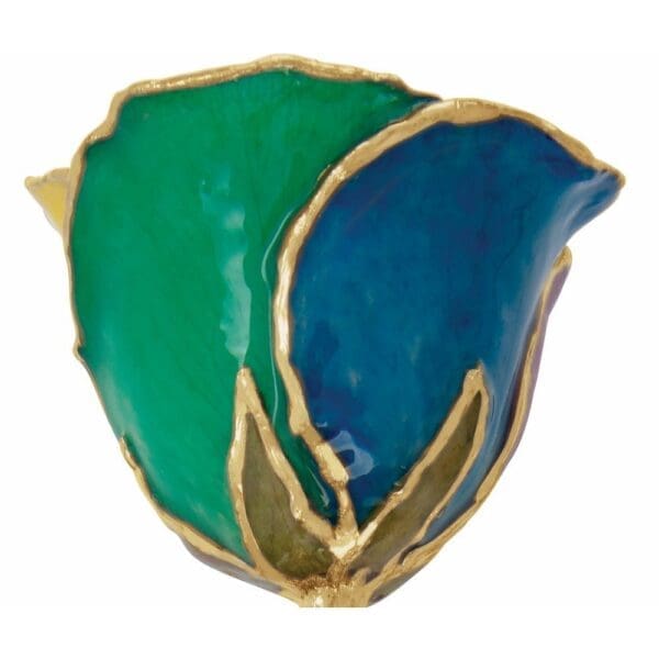 Lacquered Rainbow Rose with Gold Trim - Image 3