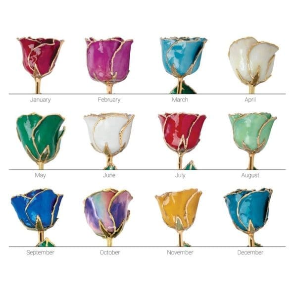 Lacquered Pearl Colored Rose with Gold Trim - Image 4