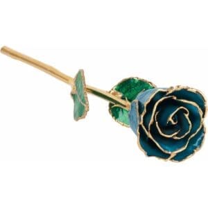 Lacquered Black Rose with Gold Trim