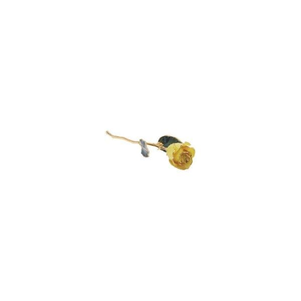 Lacquered Yellow Rose with Gold Trim - Image 2