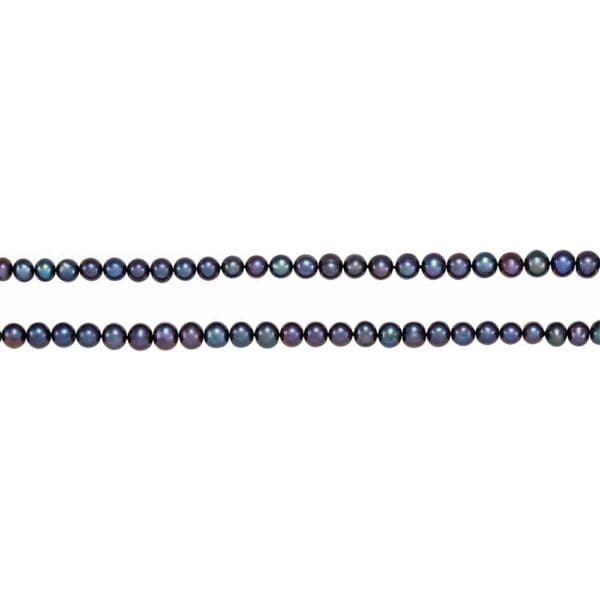 8-8.5 mm Cultured Black Freshwater Pearl 72" Rope Necklace - Image 2