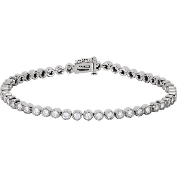 14K White 2 CTW Natural Diamond Line 7 1/4" Bracelet