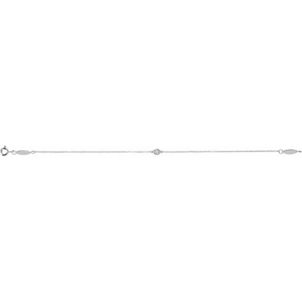14K White .08 CT Natural Diamond 7" Bracelet - Image 2