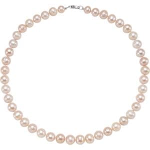 Sterling Silver Cultured White Freshwater Pearl 18" Necklace
