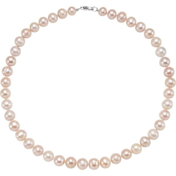 Sterling Silver Cultured White Freshwater Pearl 18" Necklace