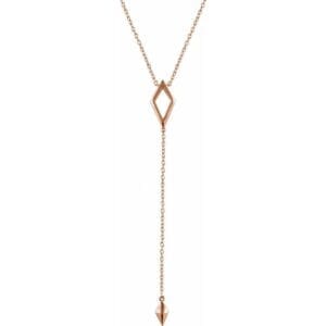 14K Rose Geometric 16-18"  Y Necklace