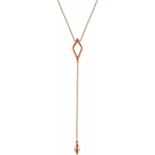 14K Rose Geometric 16-18"  Y Necklace