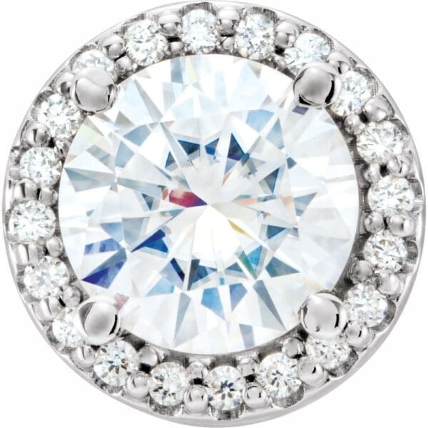 14K White 1/2 CTW Natural Diamond Halo-Style 18" Necklace - Image 3