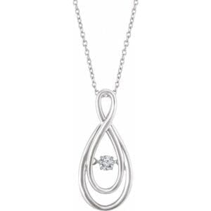 14K White 1/10 CT Natural Mystara Diamond® 16-18" Necklace
