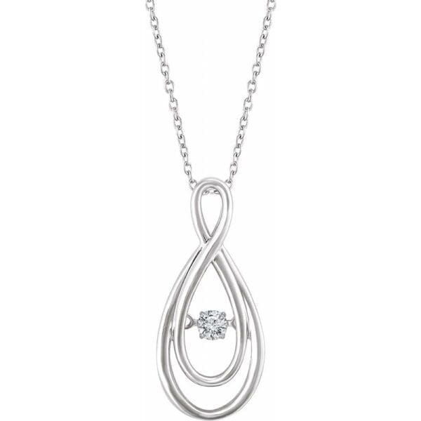 14K White 1/10 CT Natural Mystara Diamond® 16-18" Necklace