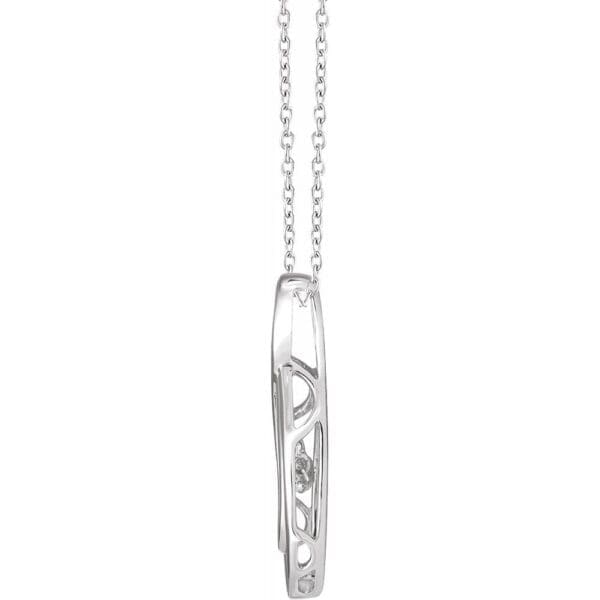 14K White 1/10 CT Natural Mystara Diamond® 16-18" Necklace - Image 2