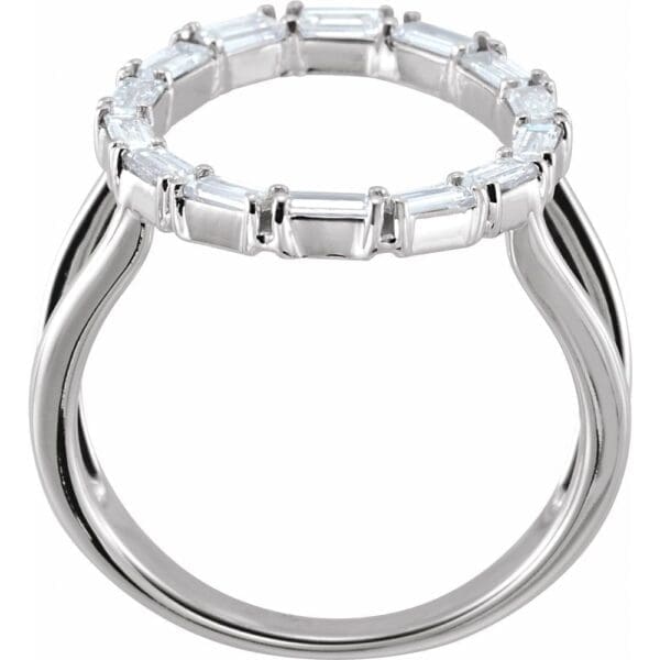 14K White 1/2 CTW Natural Diamond Negative Space Ring - Image 2