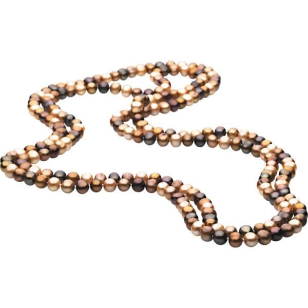 Cultured Dyed Chocolate Freshwater Pearl Rope 72" Necklace - Image 4