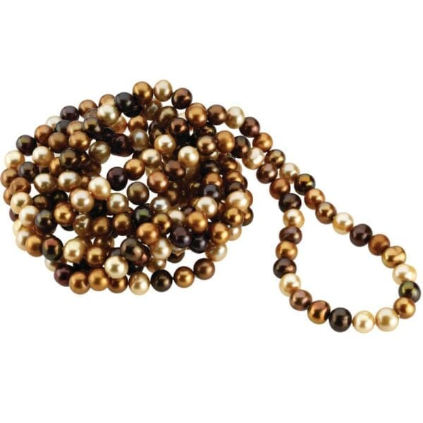 Cultured Dyed Chocolate Freshwater Pearl Rope 72" Necklace - Image 5