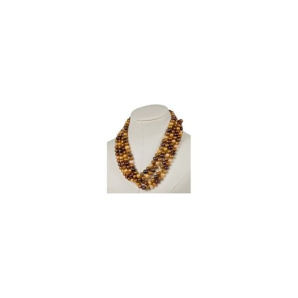 Cultured Dyed Chocolate Freshwater Pearl Rope 72" Necklace - Image 3