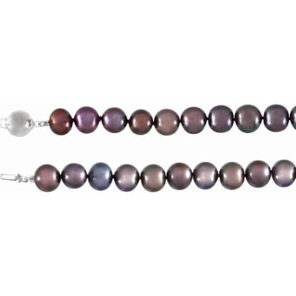 8-8.5 mm Cultured Black Freshwater Pearl 72" Rope Necklace