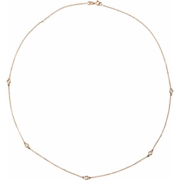 14K White 1/4 CTW Natural Diamond 5-Station 18" Necklace - Image 3