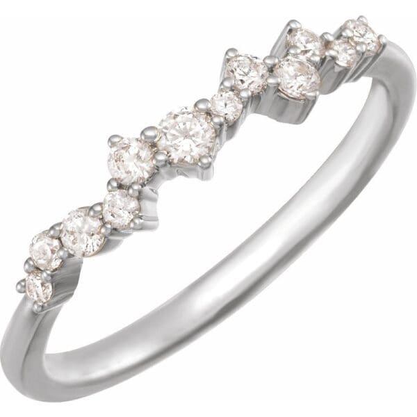 14K White 1/4 CTW Lab-Grown Diamond Scattered Stackable Ring
