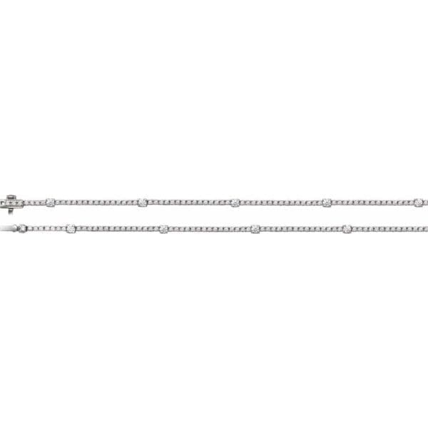 14K White 1/4 CT Lab-Grown Diamond 16-18" Necklace - Image 3