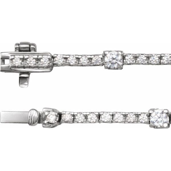 14K White 1/4 CT Lab-Grown Diamond 16-18" Necklace - Image 2