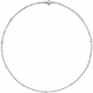 14K White 1/4 CT Lab-Grown Diamond 16-18" Necklace