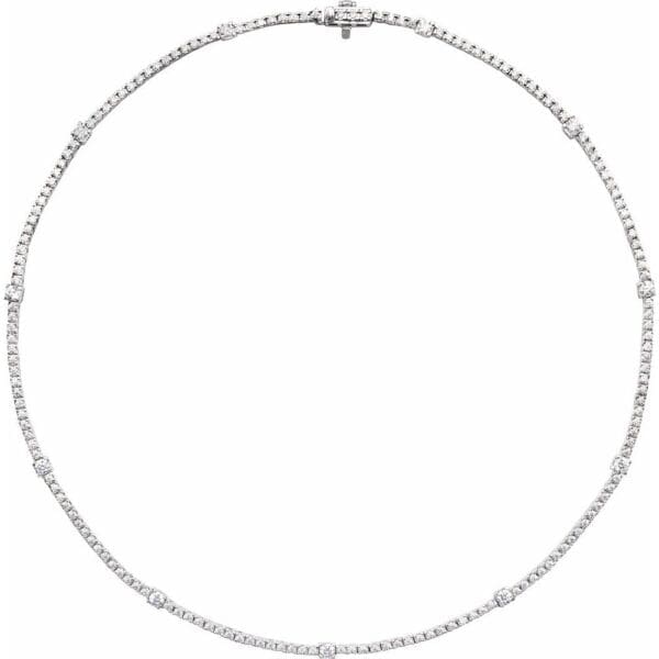 14K White 1/4 CT Lab-Grown Diamond 16-18" Necklace