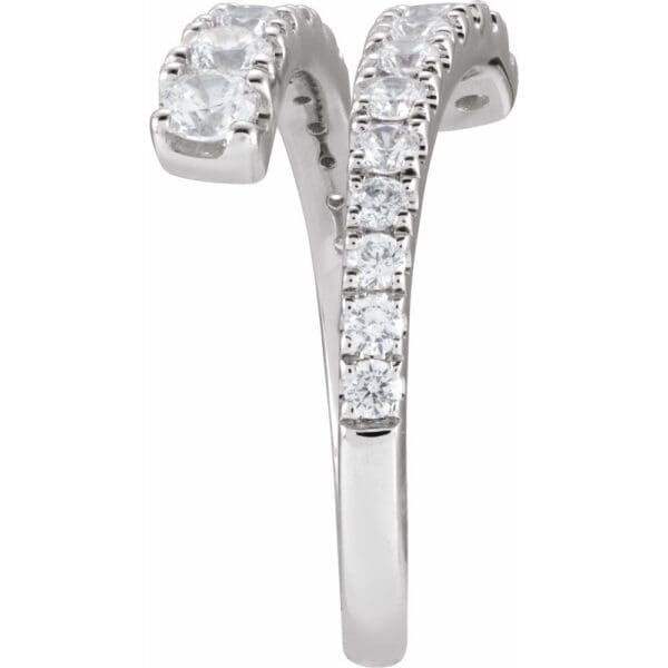 14K White 9/10 CTW Lab-Grown Diamond Bypass Ring - Image 3