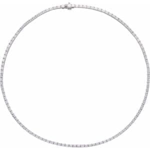 14K White 11 3/4 CTW Lab-Grown Diamond Line 16" Necklace