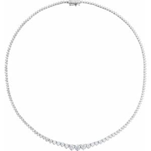 14K White 9 1/2 CTW Lab-Grown Diamond Line 16 1/2" Necklace