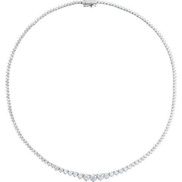 14K White 9 1/2 CTW Lab-Grown Diamond Line 16 1/2" Necklace
