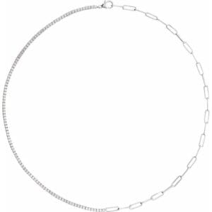 14K White 3 1/4 CTW Lab-Grown Diamond Line 18" Necklace