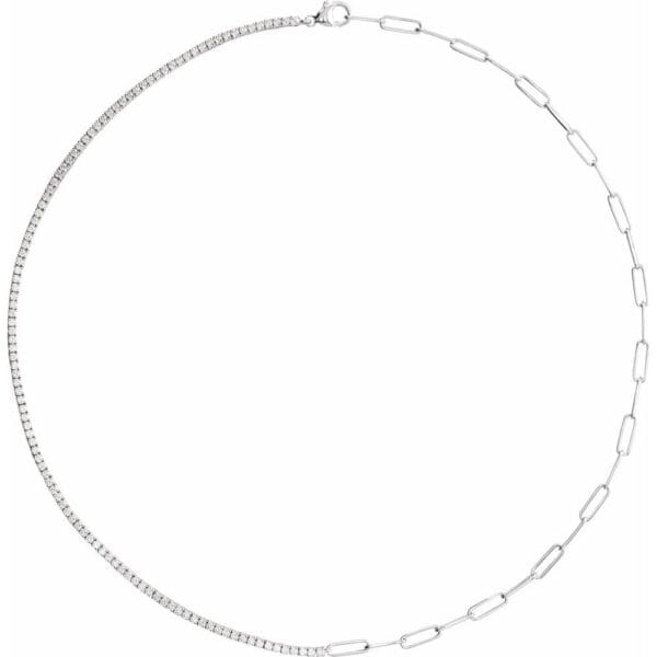 14K White 3 1/4 CTW Lab-Grown Diamond Line 18" Necklace
