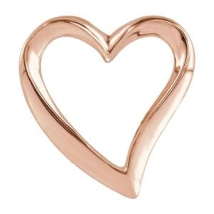 14K Rose Heart Slide Pendant
