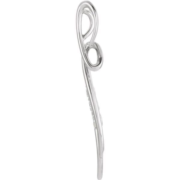 14K White 1/4 CTW Natural Diamond Freeform Pendant - Image 2