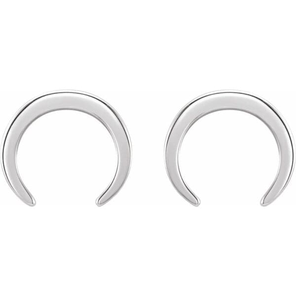 Sterling Silver Crescent Earrings - Image 2