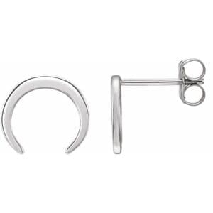 Sterling Silver Crescent Earrings