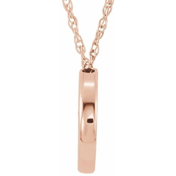 14K Rose 13 mm Circle 18" Necklace - Image 2