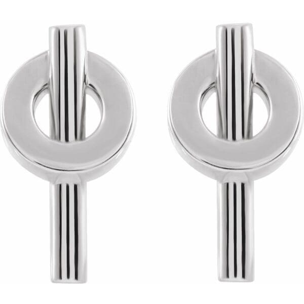 Sterling Silver Negative Space Circle Earrings - Image 2