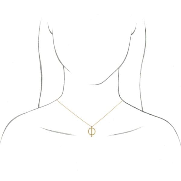 Sterling Silver Negative Space Circle 16-18" Necklace - Image 2