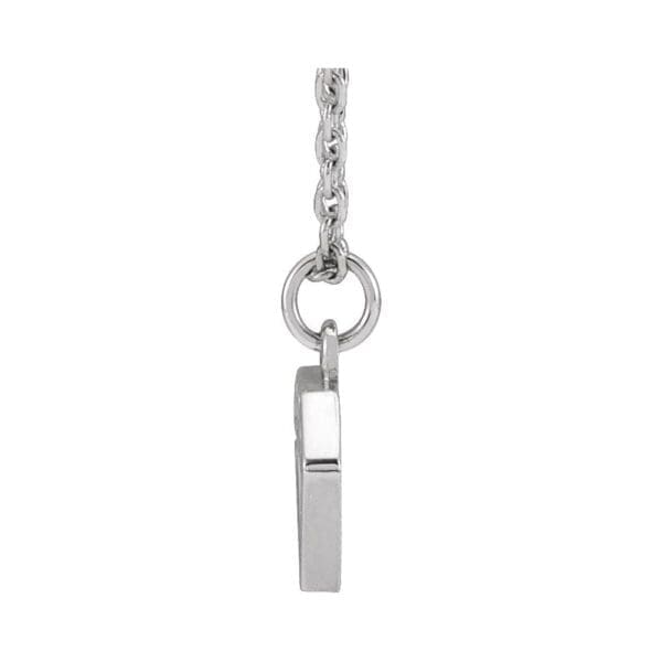 14K White Tiny Diamond 16-18" Necklace - Image 2